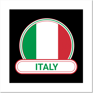 Italy Country Badge - Italy Flag Posters and Art